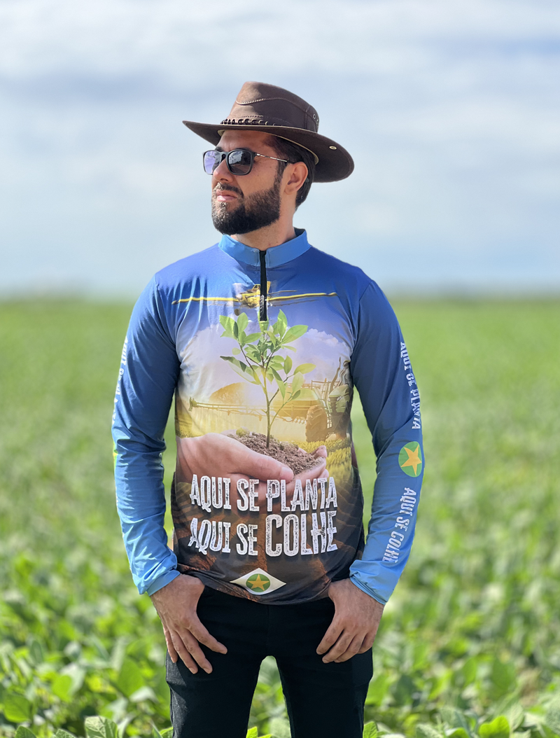 Camiseta Extreme Aqui Se Planta Aqui Se Colhe - Azul